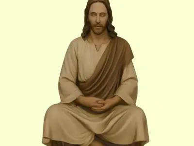 Jesus Christ Meditative Pose Figurine 3D print model
