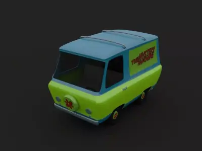 Mystry Machine Free low-poly 3D model
