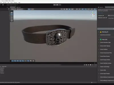 Leather Belt with Skull Buckle Game-Ready 3D Model  Low-poly 3D model