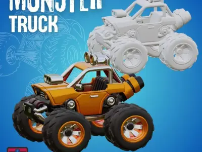 Monster Truck STL Powerful Collectible Model 3D print model