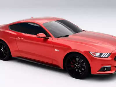 Ford Mustang 2015 Low-poly 3D model