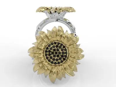 sunflower ring bend 3D print model