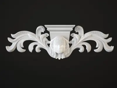 Cartouche statue of woman 3D model