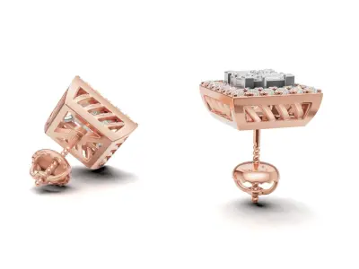 Square Diamond With Baguette Princess Style Stud              3D print model