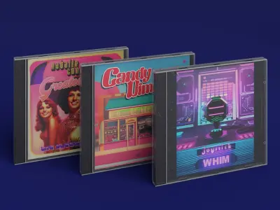 25 Music CDs Low-poly 3D model