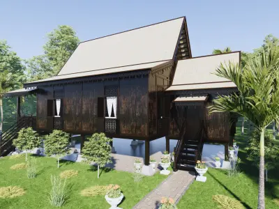 Pulau Pinang Traditional House of Malaysia 3D model