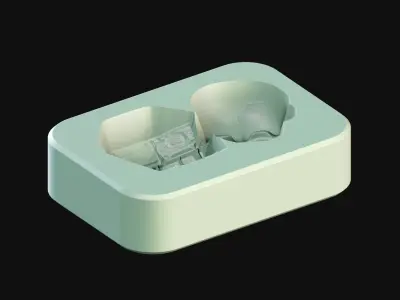 Halloween - Skull with Coffin 3D Printable Chocolate Mold  3D print model