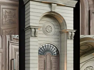 Luxury Entrance Portal - Facade and Door 3D model