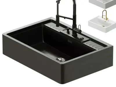 Sink Kinokawa 90 faucet Mikawa 2 Plus Omiokiri 3D model
