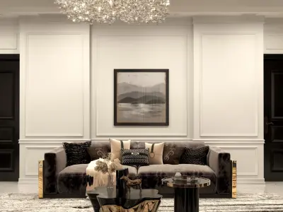 Luxury Living Room by Dvel 3D model