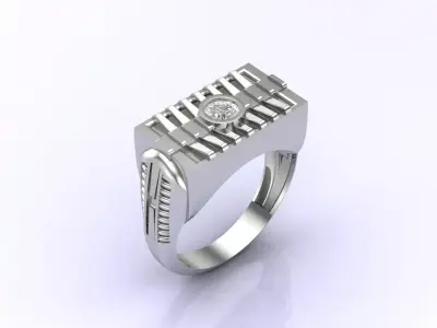 Print Ready STL 3DM  Gents Rings Diamond Men Ring  3D print model 88