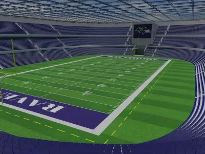 Baltimore Ravens - American Football Stadium Low-poly 3D model