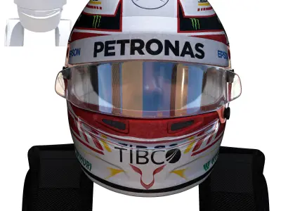 Hamilton helmet 2018 Low-poly 3D model
