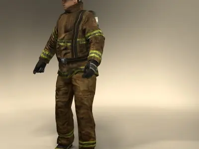 Firefigther Rigged 3D model