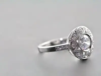 New Vintage Diamond Engagement Ring 3D print model