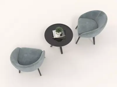 Modern Table and Chair Set 12 3D model