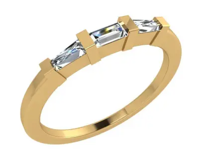 Baguette Band Ring 3777 3D print model