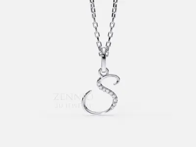 Initial Letter S Alphabet pendant 3D print model