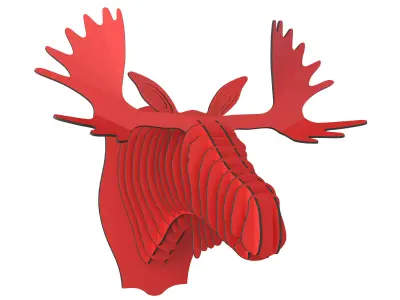 Fred Cardboard Moose Head 3D model