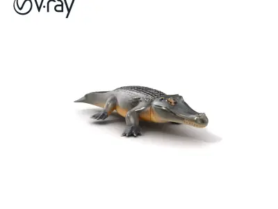 Colossal Saltwater Crocodile Sculpture model pack Low-poly 3D model