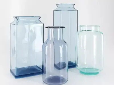 Glass vases set Free 3D model