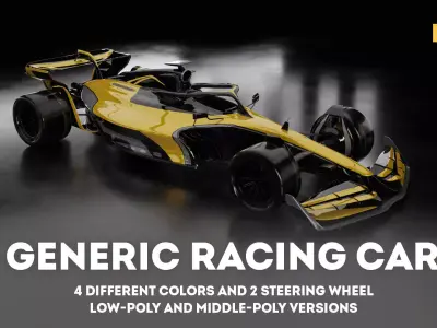 Formula 1 Generic Racing Car 03 Low-poly 3D model