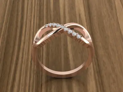 Jewelry Infinity Diamond Ring 3D print model