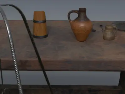 Medieval Set Low-poly 3D model