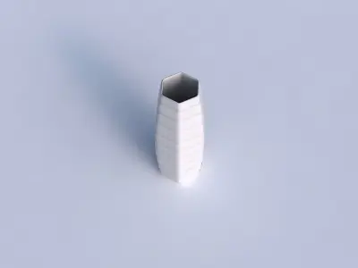 Vase hexagon with smooth horizontal dents 3D print model