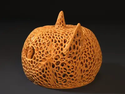 cheshire halloween voronoi 3D print model