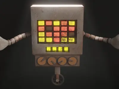 Mettaton Worn and Rusted Rigged Low-poly 3D model