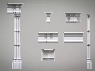 Highpoly Gothic Column - type 4 3D model