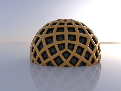 Geodesic Dome Like structure with panels 3D model
