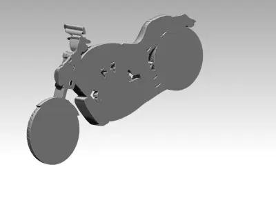 classic motorcycle relief 5 3D print model