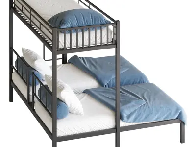 Metal Triple Bunk Beds 3D model