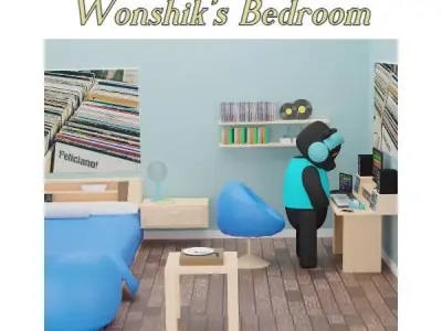 Wonshik Bedroom Low-poly 3D model