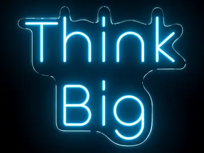 Think Big Neon Sign 3D model