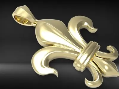  fleur de lis Necklace Pendant Charm Jewelry 3D print model