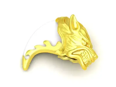 Luxury Wolf Head Claw Pendant Jewelry 3D Model 107a 3D print model