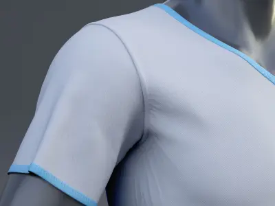 T-shirt V-neck Low-poly 3D model