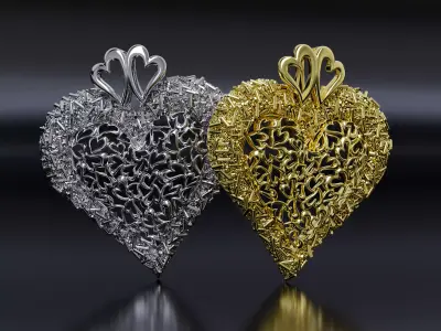 Sprinkled with Love - Heart Pendant 3D print model