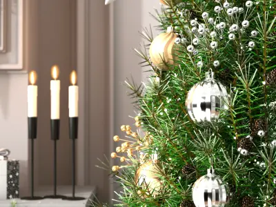 Christmas Interior Decoration 3D model