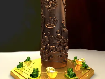 Chinese Gold Ingot 3D model