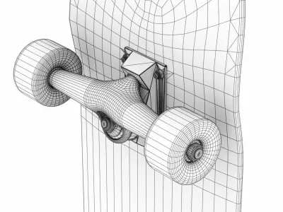 Skateboard Mid Poly Model  Low-poly 3D model