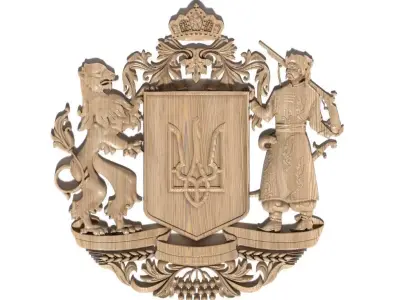 Coat of arms Ukrainian symbols-001 3D model