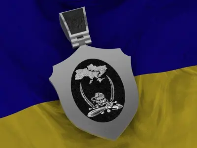 Ukrainian Shield Trident 3D print model