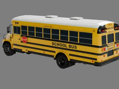 Low Poly School Bus with 4K Textures Low-poly 3D model