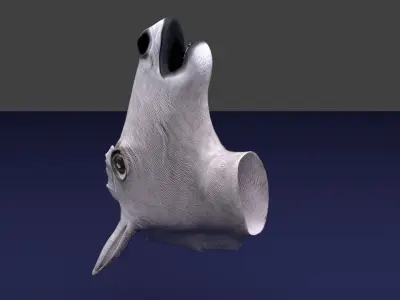 Horse Mask White Low-poly 3D model