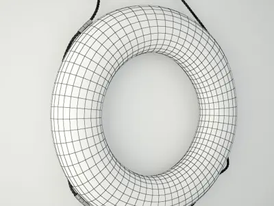 1931 Vintage Life Preserver Ring 3D model