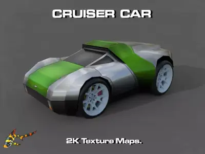 CRUISER CAR Low-poly 3D model